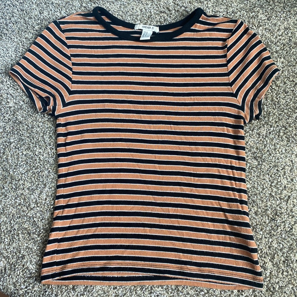 Orange and black crop top